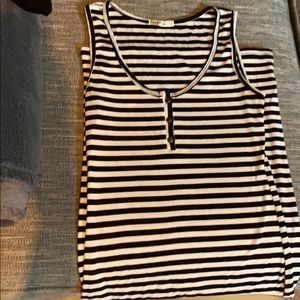 Striped black and white mid length dress